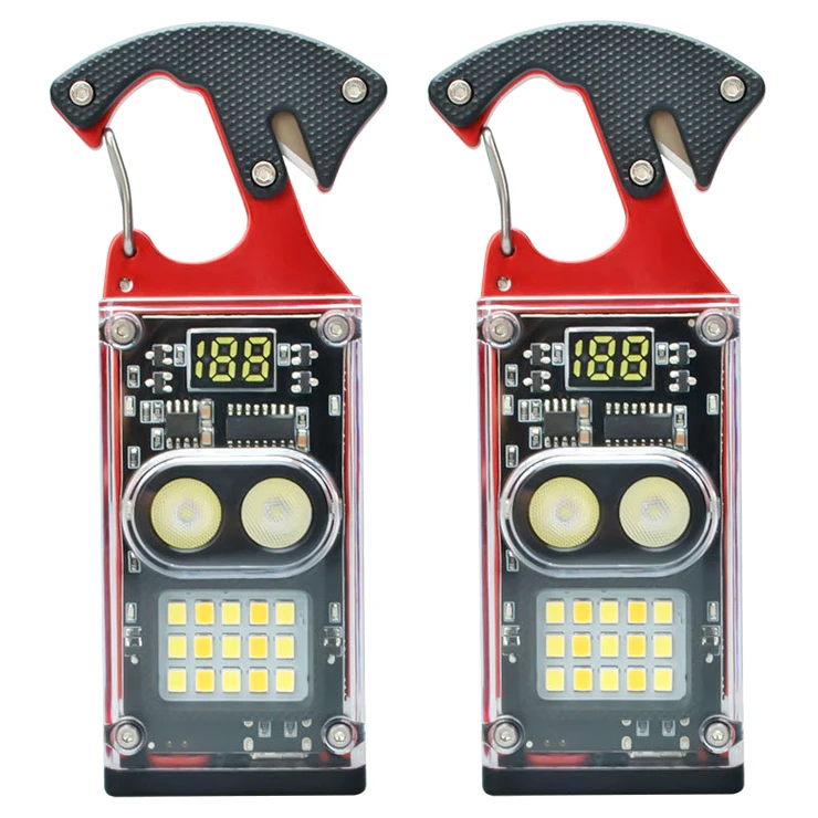 Manufacturer Rechargeable Flashlight High Power Pocket Multi-function 450 Lm COB Keychains Light with Electric Lighter USB
