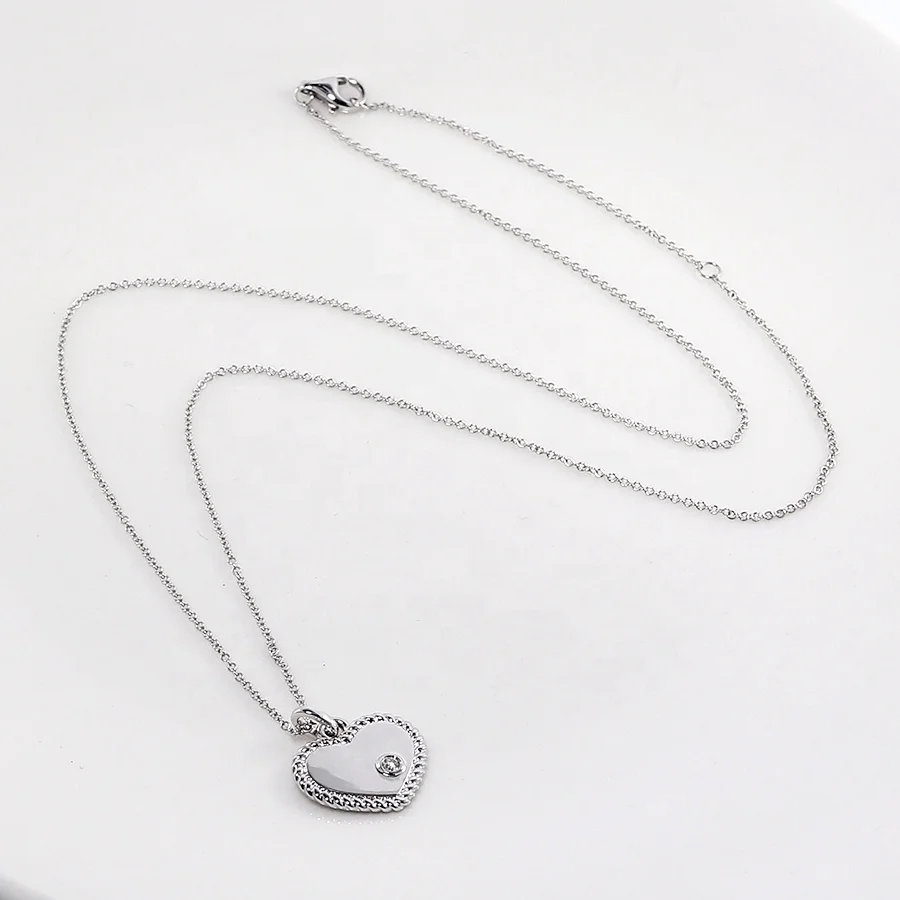 Custom Diamond CZ Pendant Jewellery  2022 Sterling Silver Twisted Edge 925 Plated Gold Heart Pendant Necklace