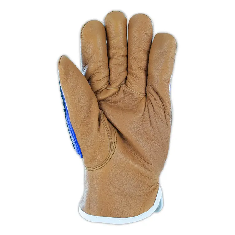 Custom Industrial Water Proof Cow Split Leather Tpr Mechanic Work Impact Roughneck Oilfield Gloves For Construction