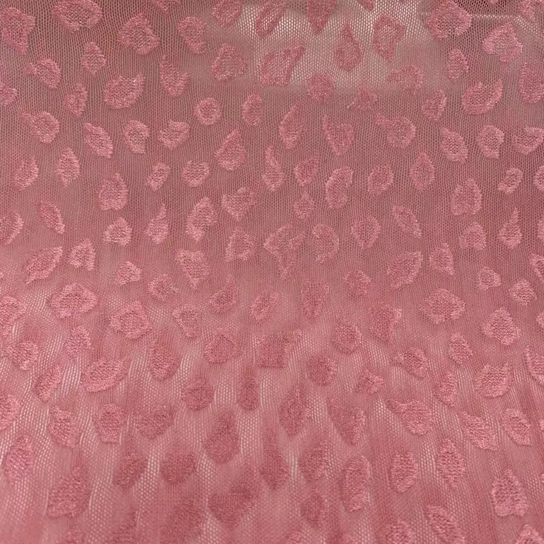 Хорошо тянущийся 30% г/м2 nylon70 % спандекс трикотажный жаккардовый сетчатый леопардовый узор для нижнего