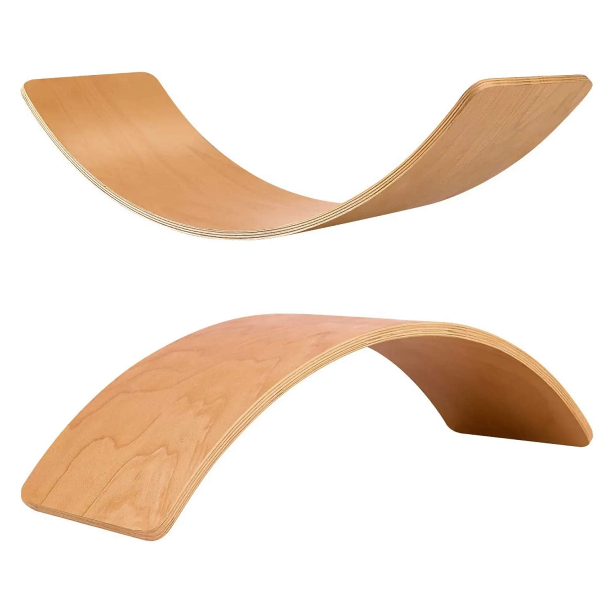 Wooden Balance Board Multifunction Rocker Board Natural Wood Kids Toddle Open Ended Learning Toy Yoga Curvy Board