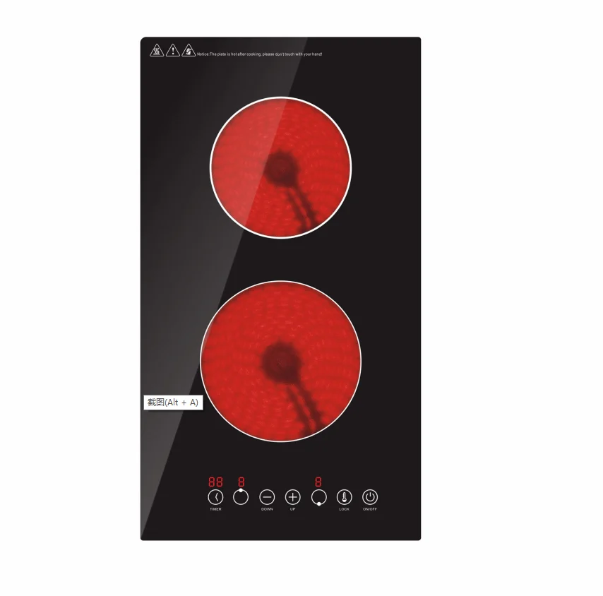 2 burners 3500W ceramic glass  infrared cooker 2 hobs heating zones Domino kitchen appliances cookware