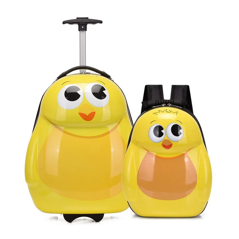 16 Inch Fashion Kids Luggage With Backpack Bags Factory Cheap Wholesale Children Abs PC Trolley Travelling Case