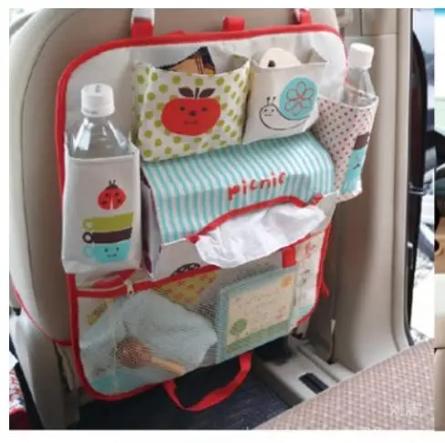 Cute Cartoon Car Seat Back Organizer Storage Bags Hanging Car Organizer Bags Pocket Stylish Kids Baby Organizers