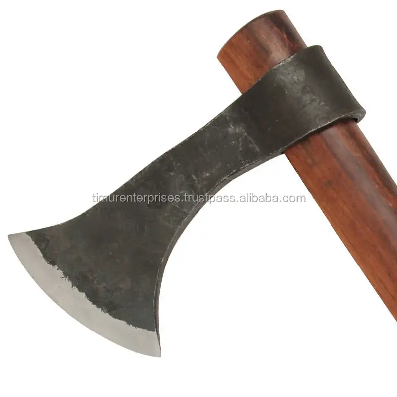 Medieval  Antiqued Vikings Francisca Re-enactment Custom Axe HAND FORGED TOMAHAWK BEARDED HATCHET