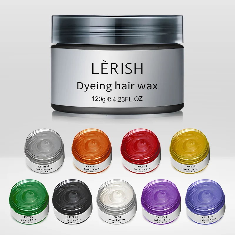Private Label Oem Wholesale Mens Hair Clay Wax Color 9 Colors Temporary Hair Dye Long Holding Hair Color Wax