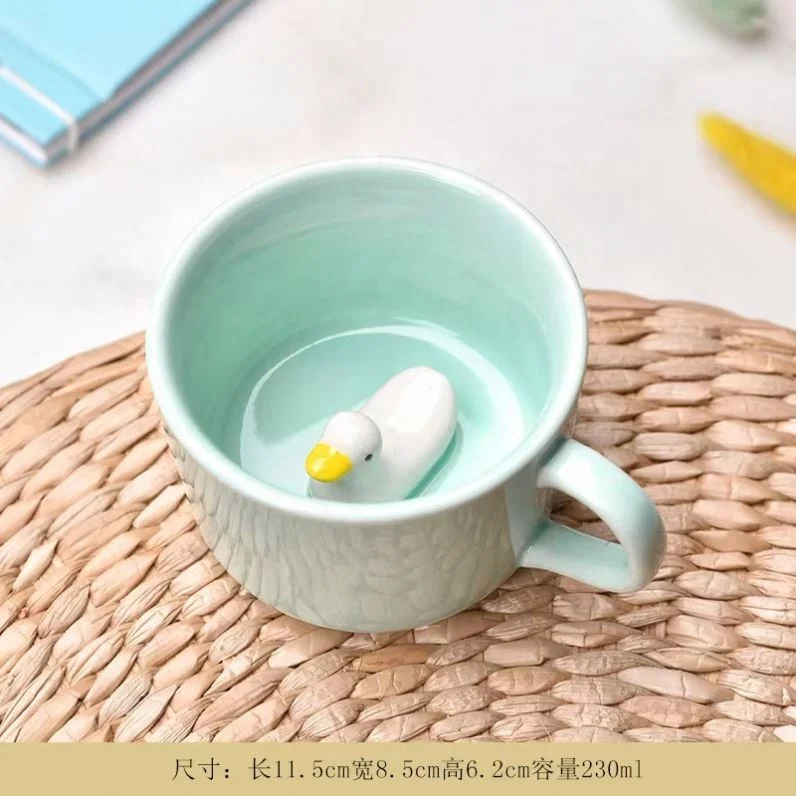 Cute Small Animals Ceramic Milk Mug Cartoon 3D Coffee Tea Mugs Breakfast Cup Novelty Gifts 230ml