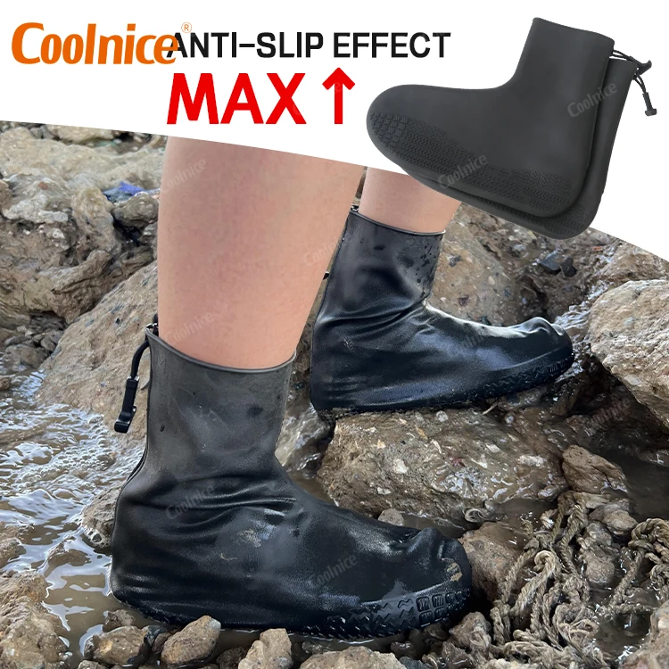 Coolnice 2022 New Waterproof Shoe Cover Reusable Rain Shoe Cover Nanotechnolog Silicone Shoe Running Cover Work Rubber Protector