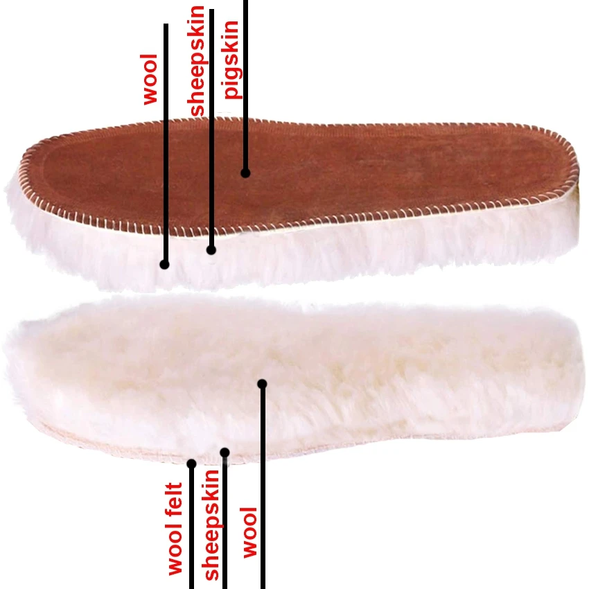 Shearling Snow Boots Shoe Insole Natural Sheepskin Insoles 100% Thermal Real Fur Wool Adult Children Winter Warm Insoes HA00304a