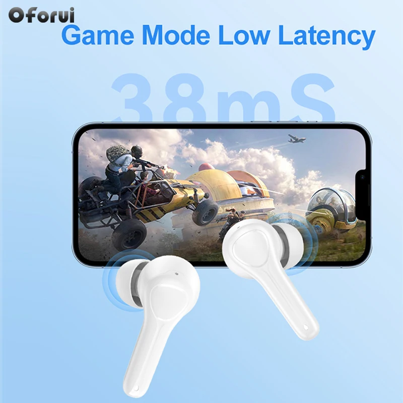 Oforui Active Noise Reduction 5.4 Bluetooth Wireless Headphones Display with Microphone Wireless Earbuds