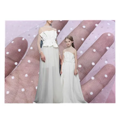 
Polyester Polka Dot Fabric for Bridal Dress Fabric Coat Jacket Headdress flower 