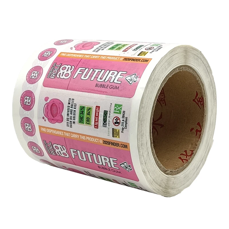 Waterproof Adhesive Cut Logo Private Vinyl Food Sticker Label For Bubble Chewing Gum