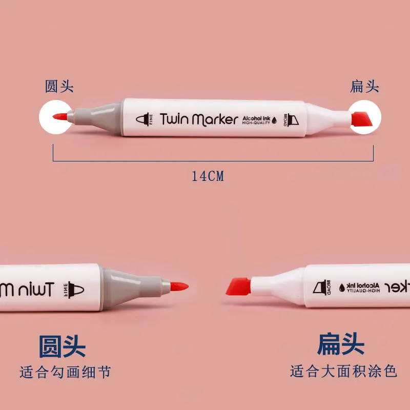 Factory price 48/80pcs/set stable quality twin tip markers for sketching art supplies alcohol sketch pen drawing twin marker