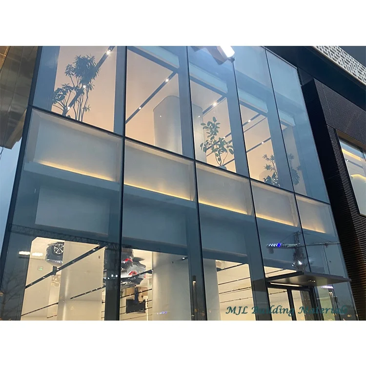 Minimalist Construction Exterior Window Wall Aluminum Frame Building Low E Curtain Glass