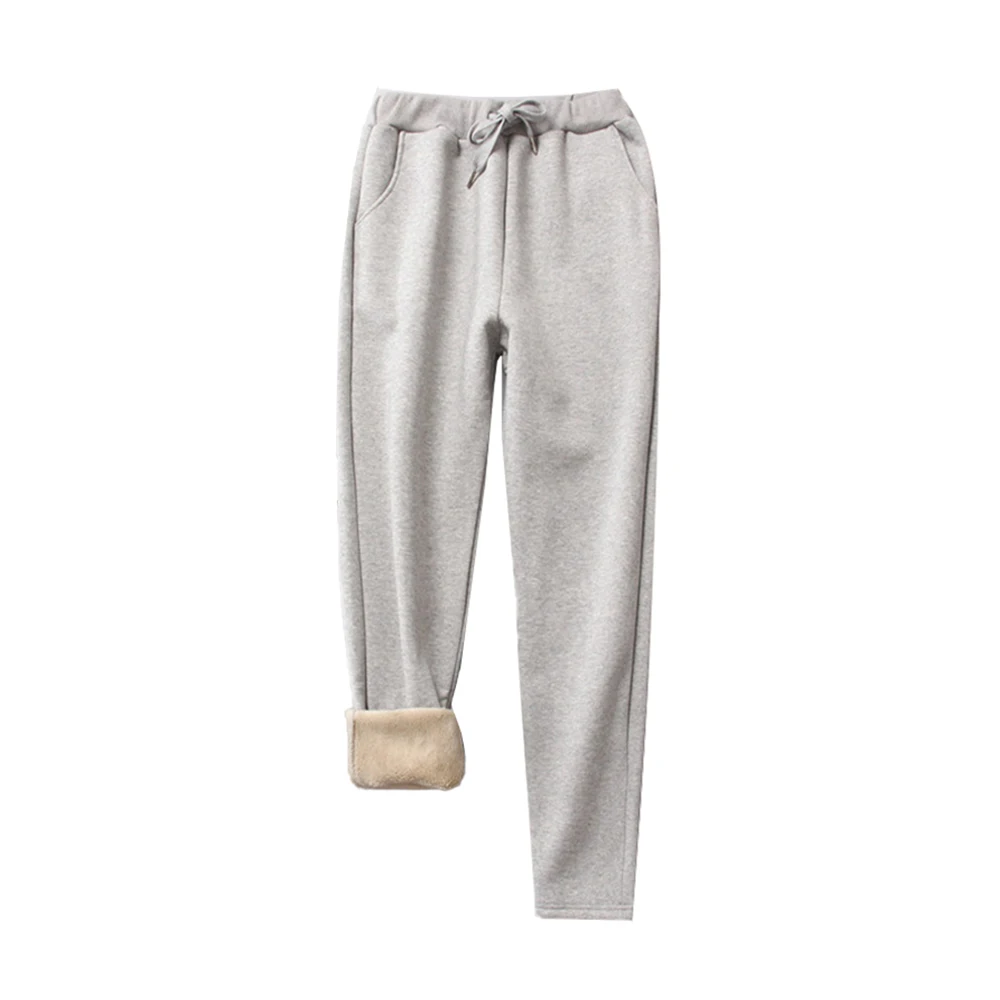  Hot Fashion lambs wool dark grey pants streetwear sweatpants track plus size