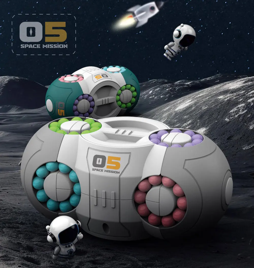 wholesale Relieve Stress Magic Cube Fingertip Top Toy Double Flip Handheld Puzzle Cube Magic Bean Spinner for Adults and Kids