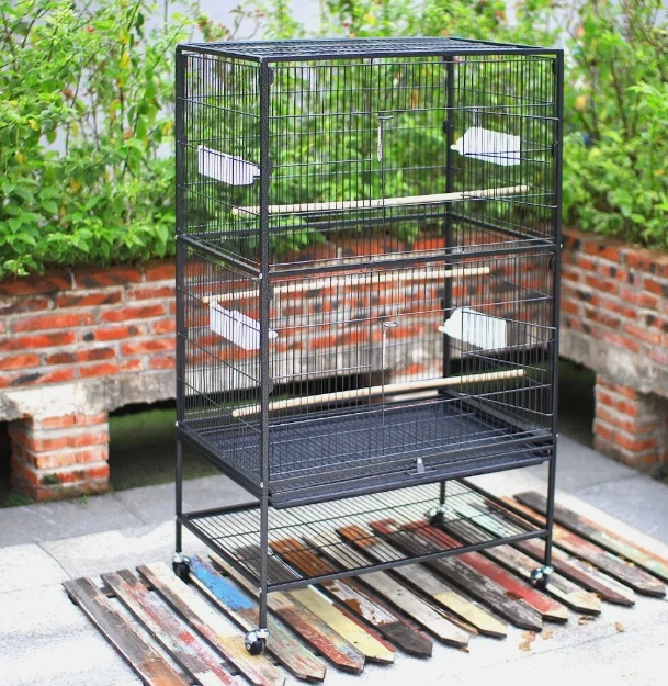 Large Wrought Iron Bird Cage Flight Canary Parakeet Cockatiel Lovebird Finch Sugar Glider Cage with Removable Stand