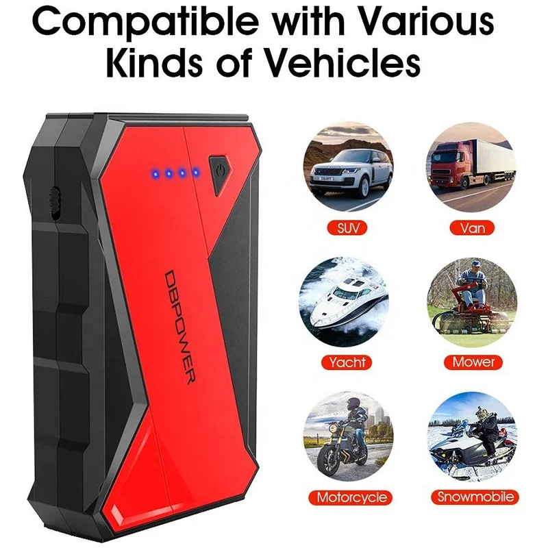 DBPOWER дизельный аккумулятор фонарик 12V Power Bank портативный автомобильный скачок