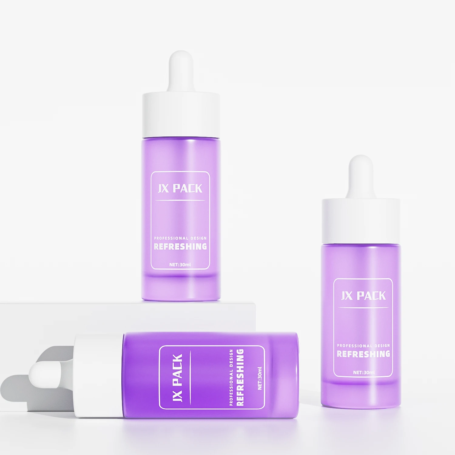 large circle rose gold fine oil bottle 1 oz skin care eye essence oil bottle dropper bottle 50 ml with packaging box