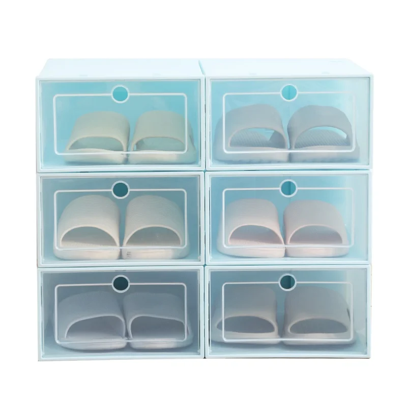 Shoe Storage Box Pp Transparent Plastic With Dustproof And Moisture-Proof Storage Flip Drawer Type Shoe Box