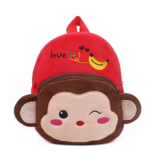 
cute monkey fur kid bag kindergaden children backpack 
