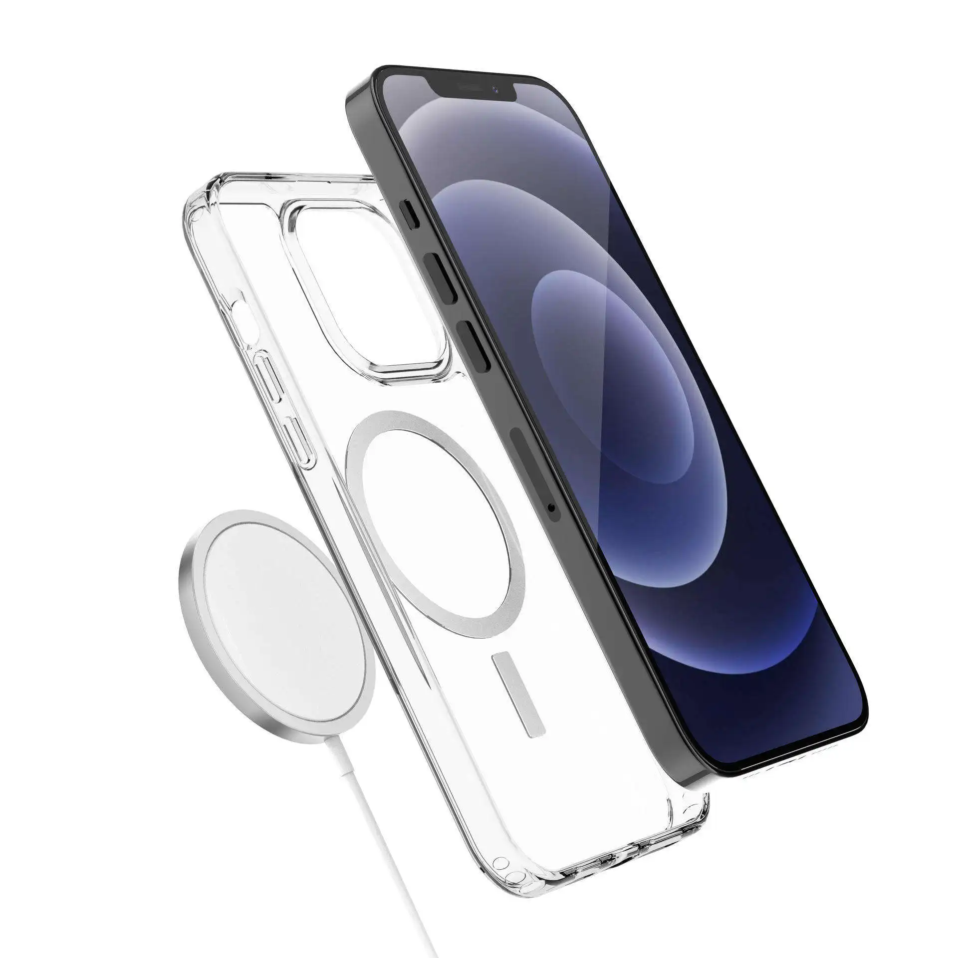 Мягкий чехол для телефона из ТПУ для iphone 14 pro max, роскошный цветной прозрачный Магнитный чехол для беспроводной зарядки, противоударный чехол для iphone 14