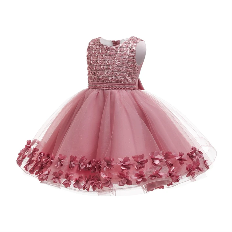 Boutique children party flower girl dress designs 4-14 years old princess girls fancy party wear dresses