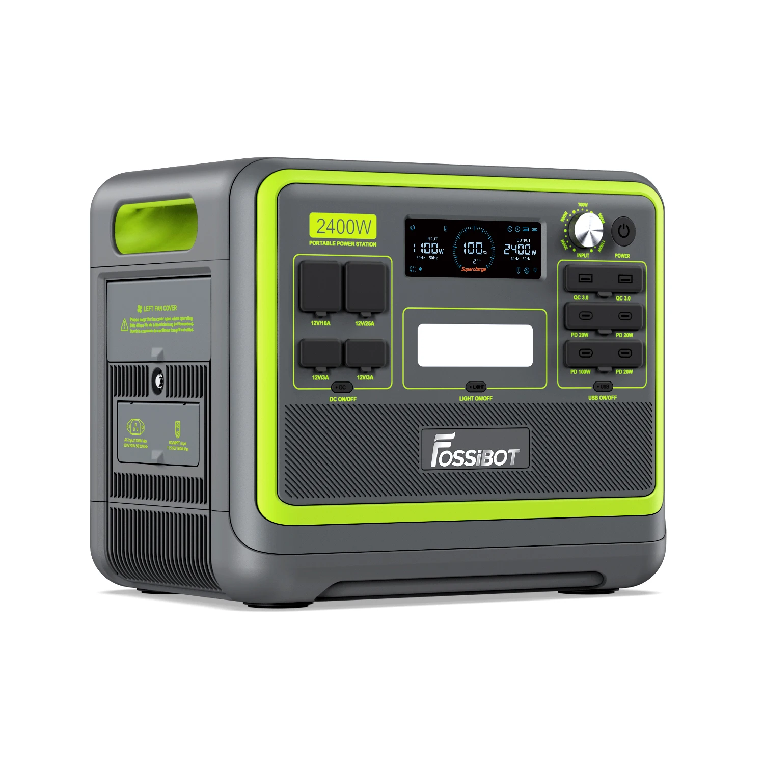 Fossibot Перезаряжаемый Аккумулятор Lifepo4 аварийный солнечный генератор 2400 Вт портативная электростанция