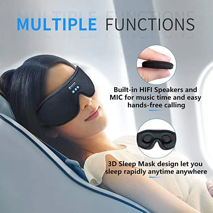2022 music 3D eye mask Wireless sleep band headphonesleep band headphones gift for women