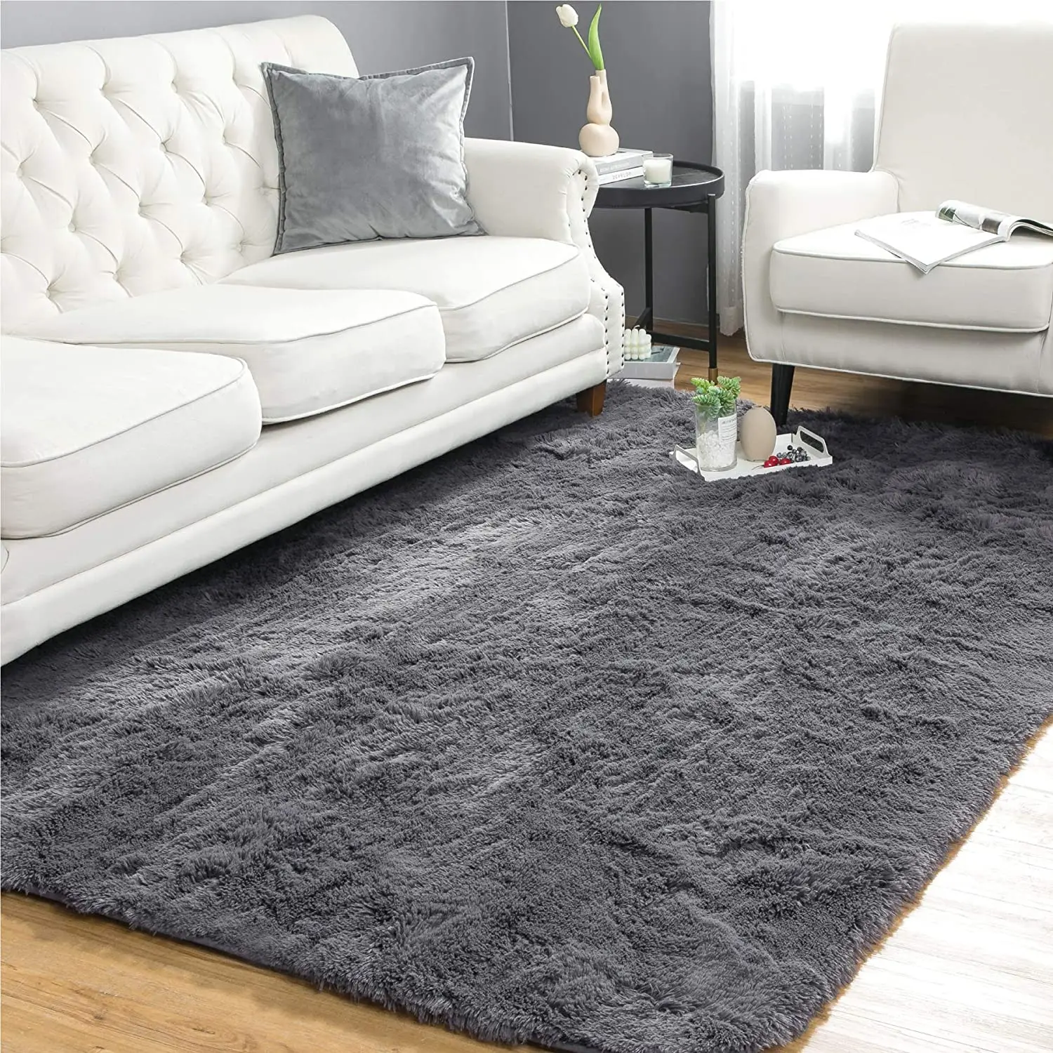  Modern fuzzy colorful soft velvet shaggy plush living room polyester floor carpets and