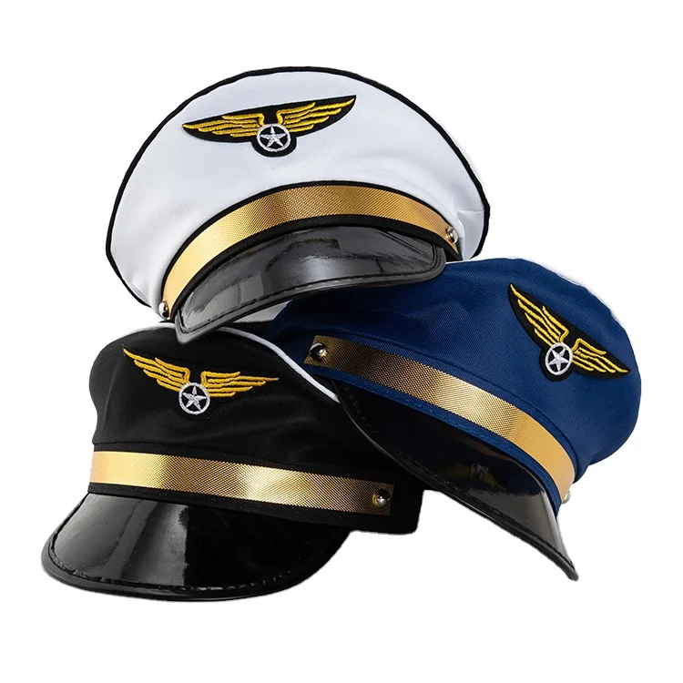 Party Cosplay Adults Blue Airline Pilot Hats Captain Sailor Hat