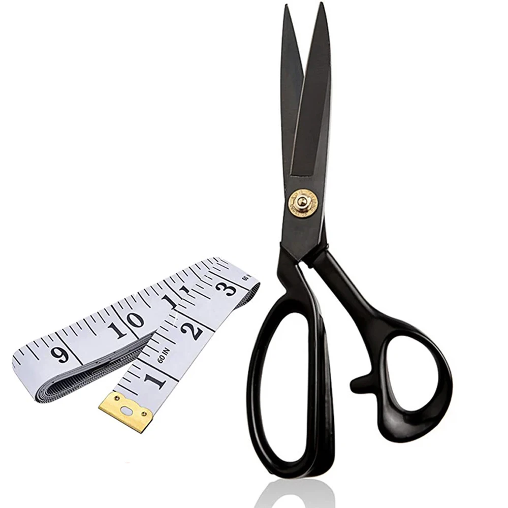 9 inch Professional Tailor Scissors Heavy Duty Tailoring Shears for Sewing Craft Supplies Fabric Cutter Shears With A Soft Ruler