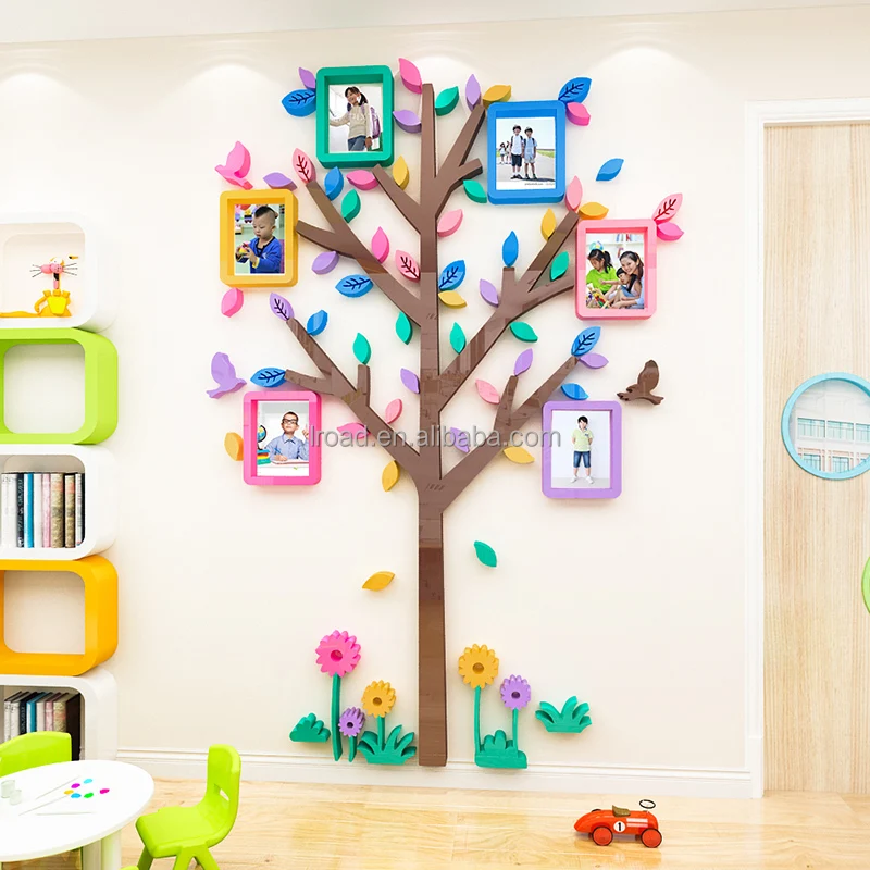 kids room forest cartoon animal acrylic wall paste monkey owl koala wall decorative mural boy bedroom kindergarten mural