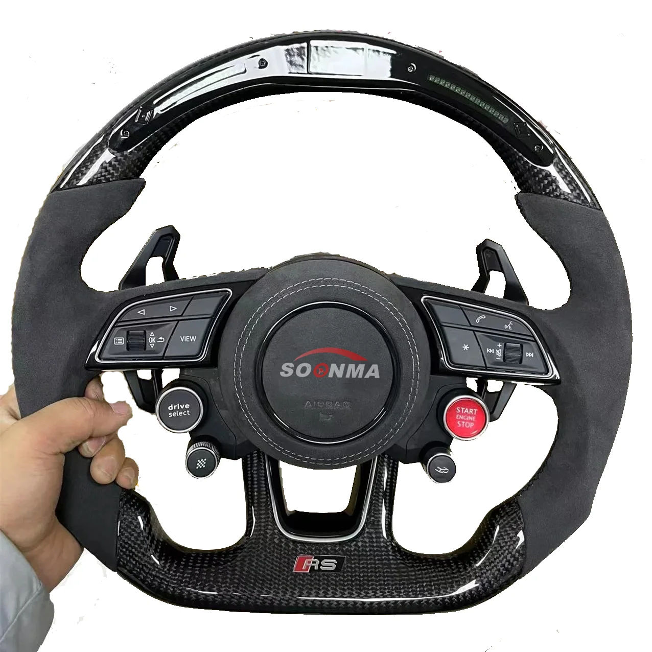 Carbon Fiber Steering Wheel Compatible With Audi Rs3 Rs4 Rs5 Rs6 Rs7 S3 S4 S5 S6 S7