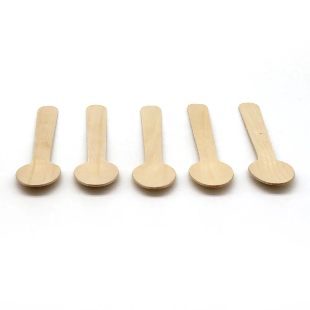 140mm Wholesale Bulk Cheap Wooden Spoons Natural Flat Disposable Eco-friendly Wooden Spoon For Sale