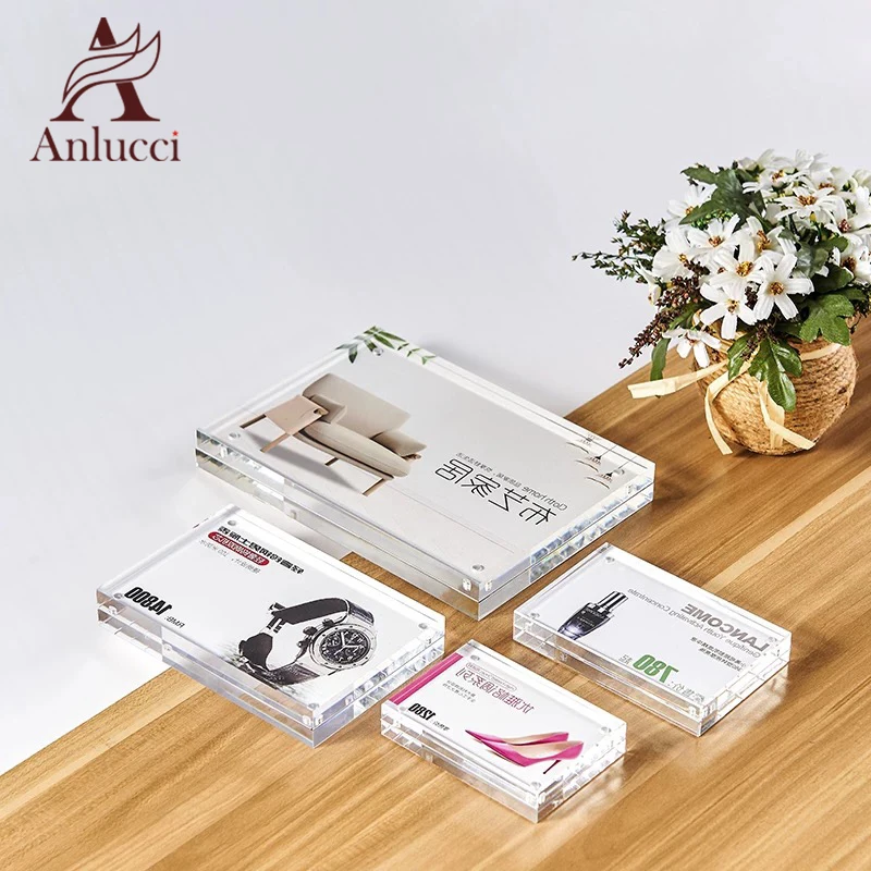 
Acrylic 5x7 Picture Frames Horizontal Magnetic Double Sided Photo Frame Clear Picture Frame Desktop Display Supplier 