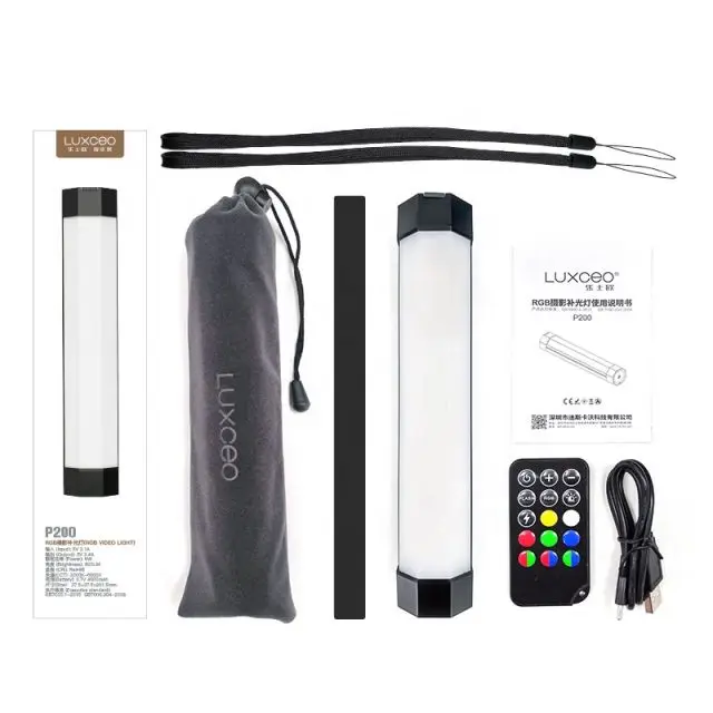 LUXCEO P200 6W 500LM Remote App Control IP67 Waterproof Magnetic Photography Equipment Handheld Full Color RGB LED Video Light
