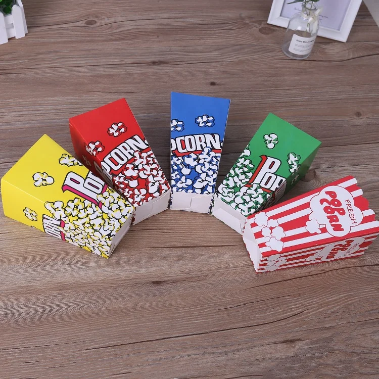 Wholesale custom printed disposable paper popcorn cup tub Hot sale take away food box packaging box for fried chicken and chips