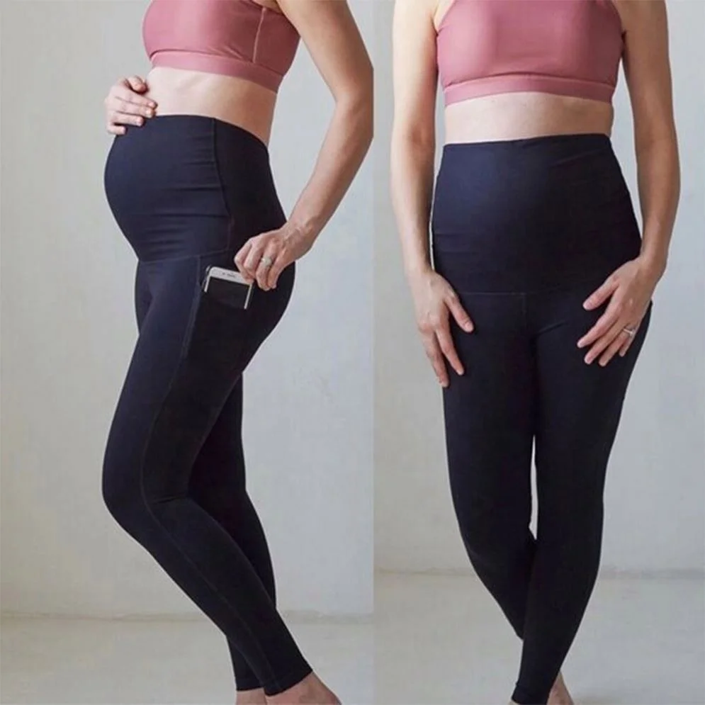  DR.G.TC High Quality Women Black Organic Pregnant Maternity Gym Yoga Leggings