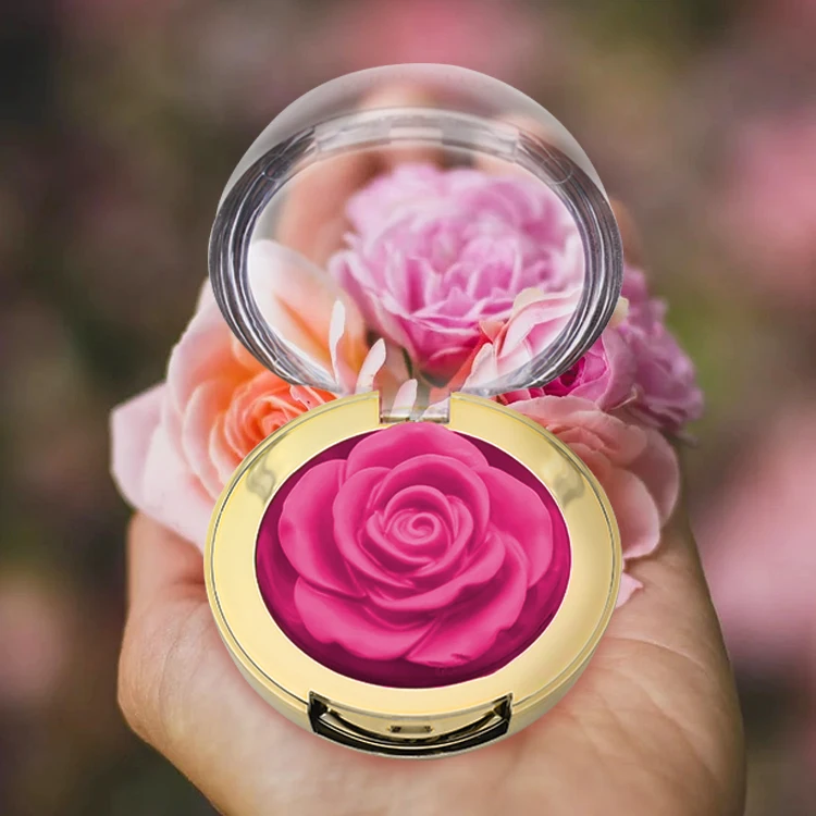 make your own brand organic vegan cruelty free single blush private label vitamin e 3d rose blush