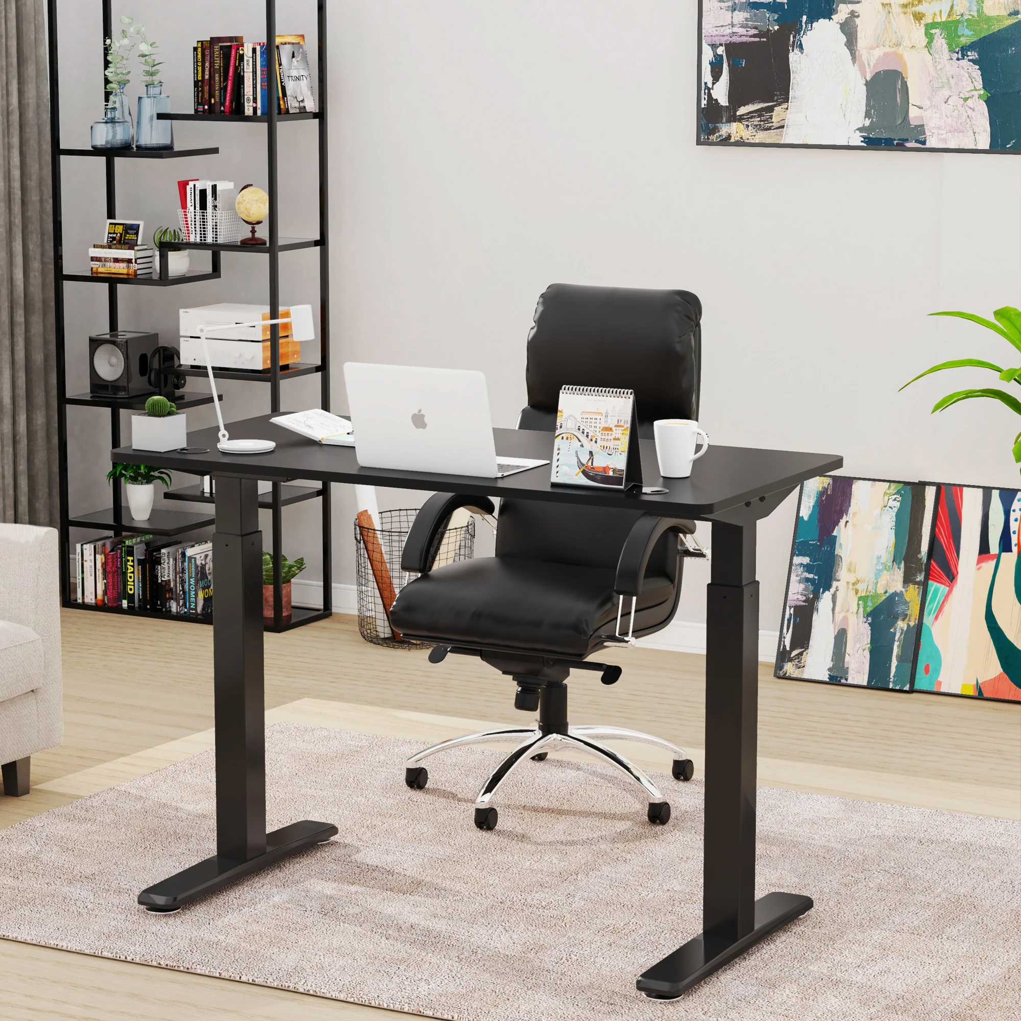 Home office Modern Electric Multi-function Wooden Furniture Height Adjustable Office Table