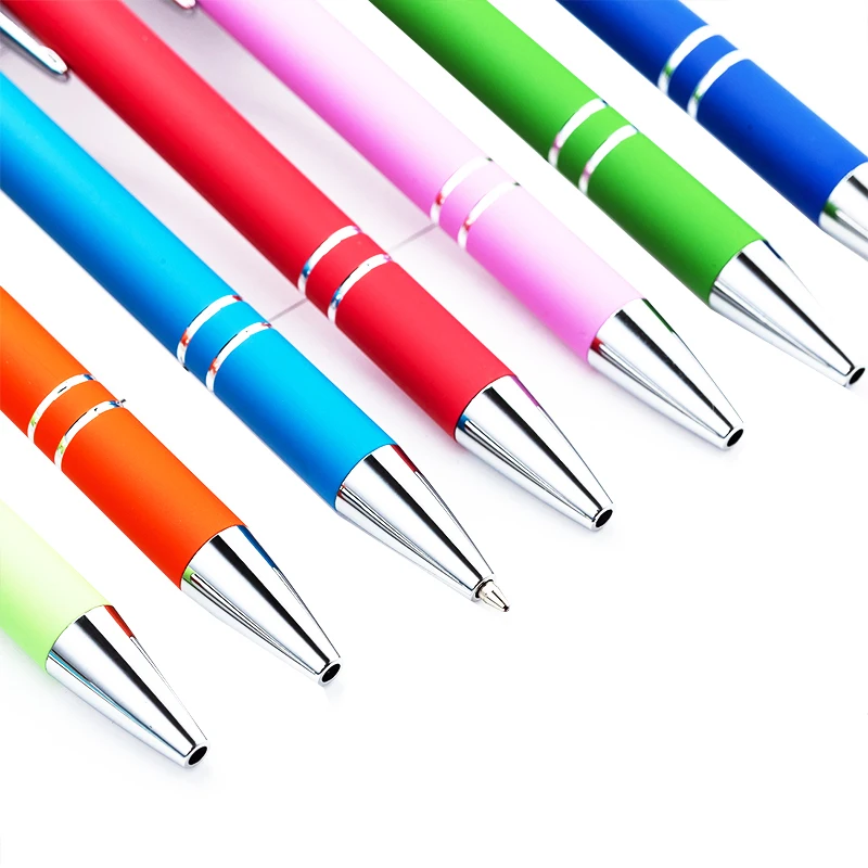 Manufacturer Direct Selling Aluminum Rod Press Pen, Spraying Meiji Metal Touchscreen Advertising Pen
