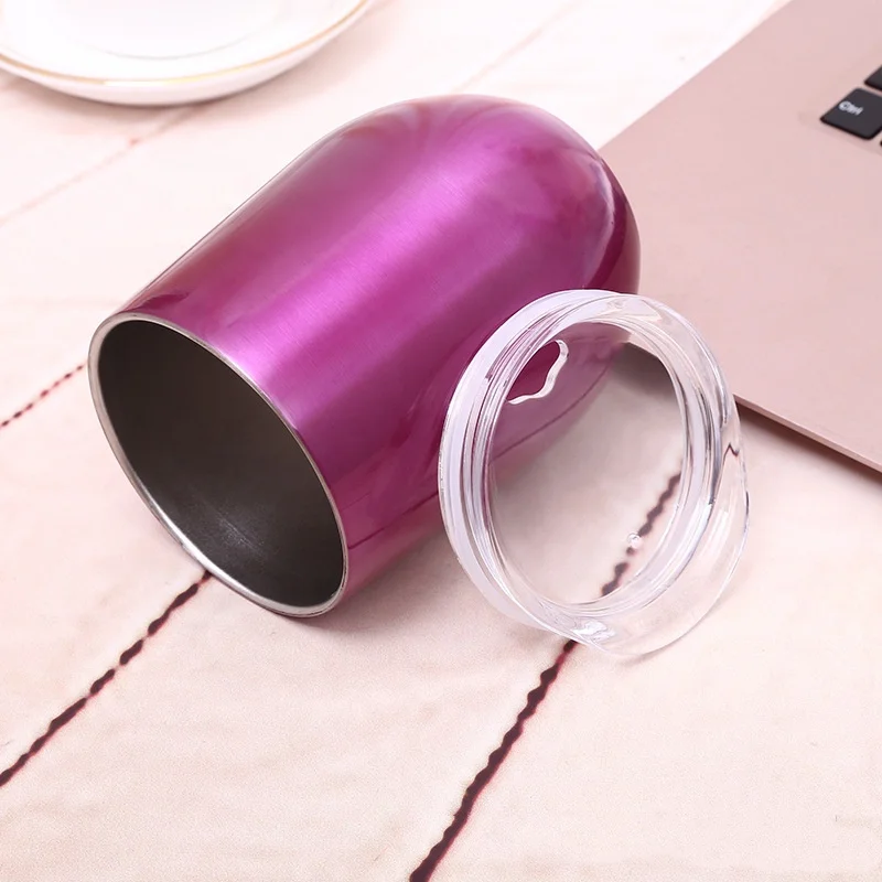 
Egg Shaped Cup Wine Mug Glass Tumbler 18/8 Stainless Steel Insulated Vacuum Wine Tumbler 