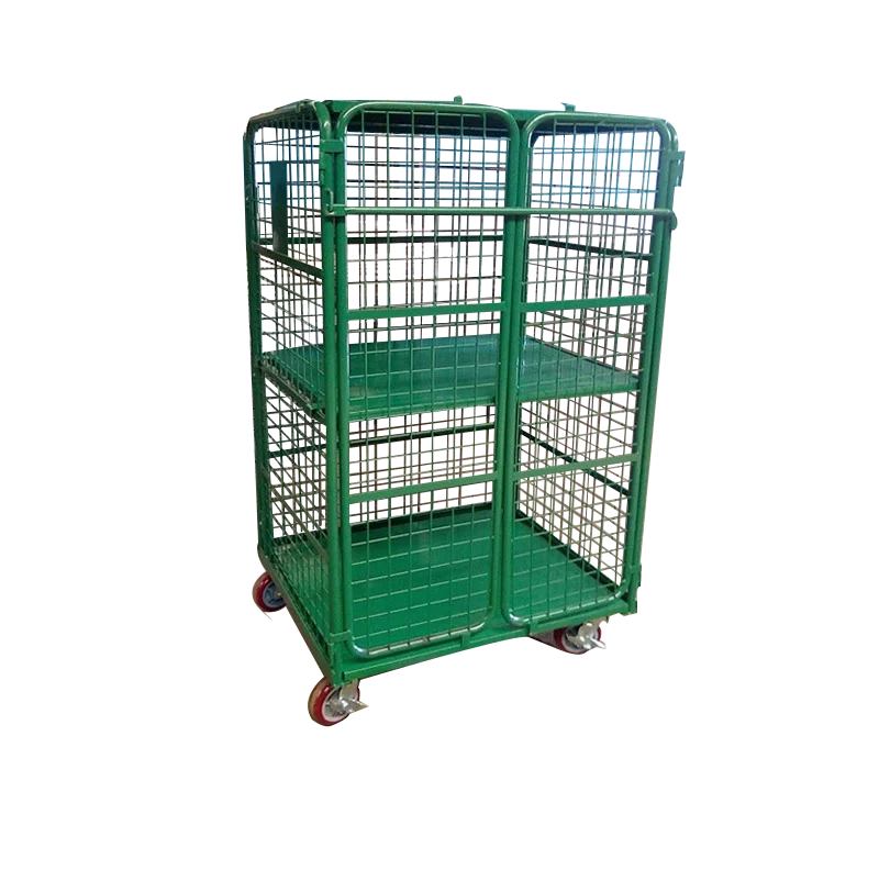 950x800x1700mm roll container steel wire mesh trolley cage Roll Cage Trolley for metal warehouse storage