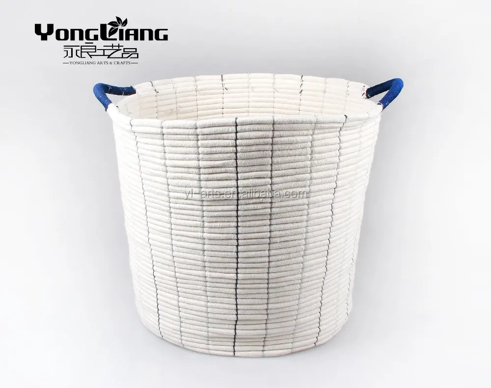 Home Large Woven Colored Cotton Rope Storage Macrame Basket Weaving Nordic