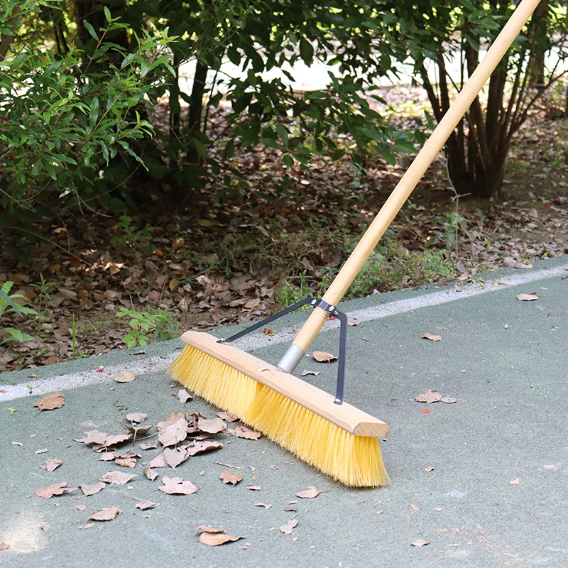 All-purpose 24' 36' Hardwood Block Stiff Fine Poly Flagged Bristles Sweep Push Broom for sweeping dust fine heavy debris