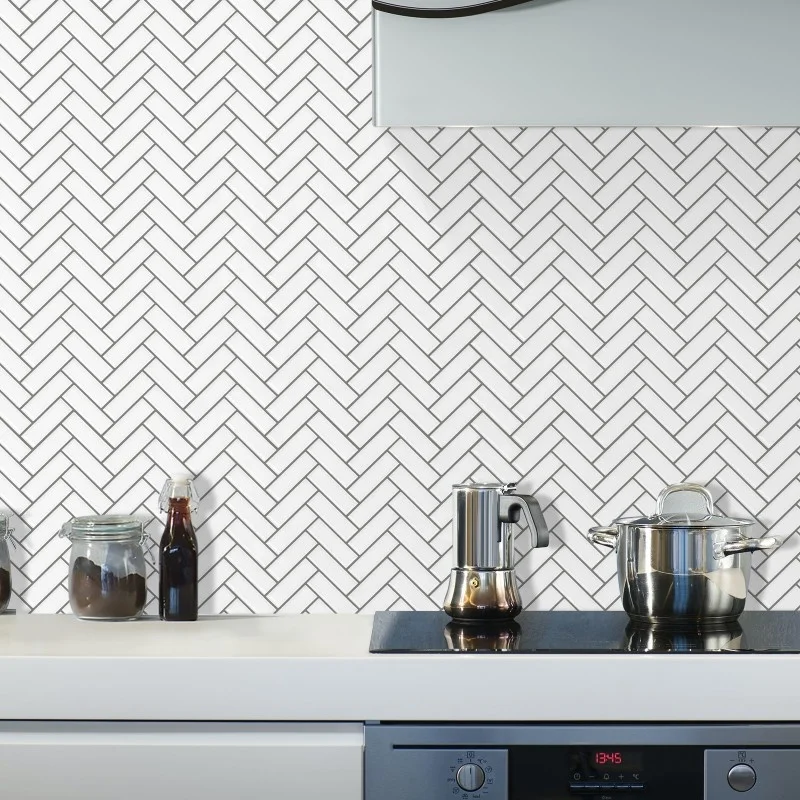 PET material kitchen backsplash peel and stick wall tile 3d self-adhesvie mould-proof waterproof wallpaper