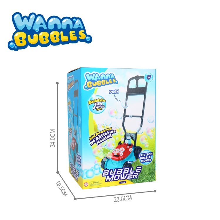 B/O Mega Bubble Lawn Mower Toy For Toddlers Electronic Plastic Bubbles Blower Machine Outdoor Toy For Kids Party Push Bubble Toy