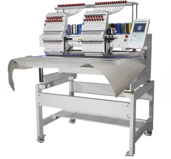 Computerized two head t-shirt embroidery machine high speed multifunction embroidery machine 3d embroidery