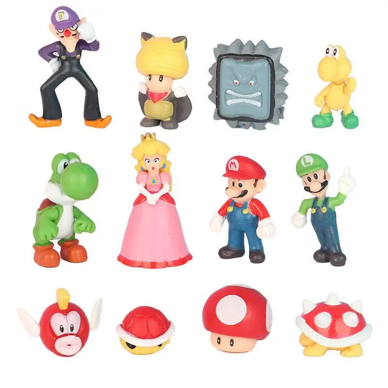 48pcs/set Plastic gift present for kid figure Mario Bros Super Mario Mario toys